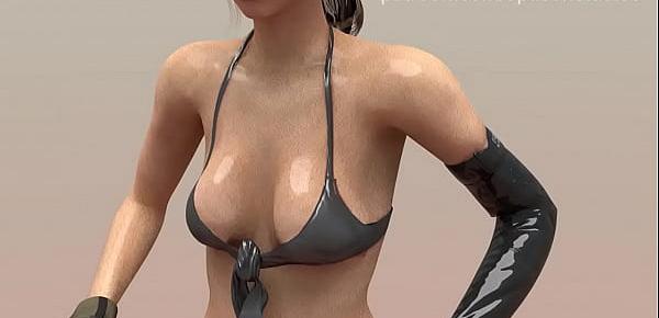  3D ANIMATED QUIET (METAL GEAR SOLID) MESMERIZING BREAST BOUNCE CLOTH DEMO